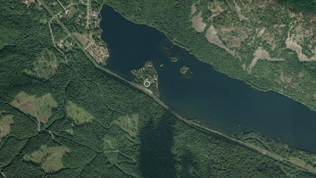 Aerial view of Summit Lake Provincial Park and surroundings