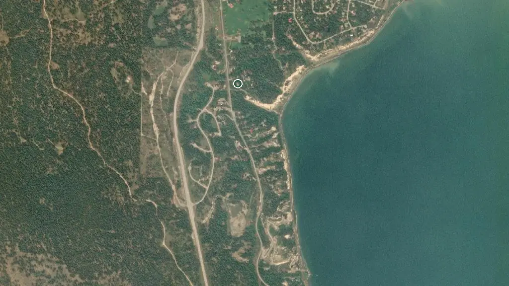 Aerial view of Timbers Resort and surroundings