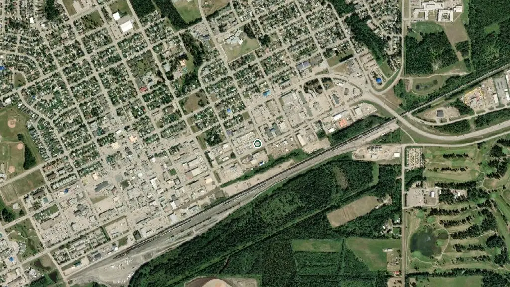 Aerial view of Beta Lake Campground and surroundings