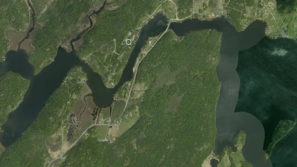 Aerial view of Hidden Trail Resort and surroundings