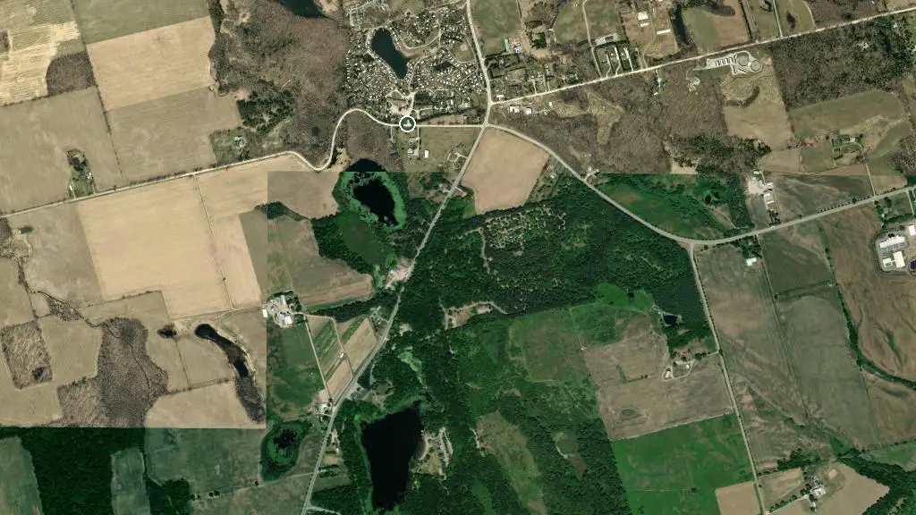 Aerial view of Hillside Lake Park Recreation Inc and surroundings