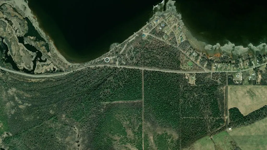 Aerial view of Paarens Beach Provincial Park and surroundings