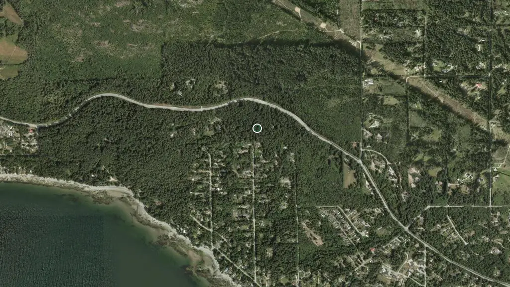 Aerial view of Roberts Creek Provincial Park Campground and surroundings