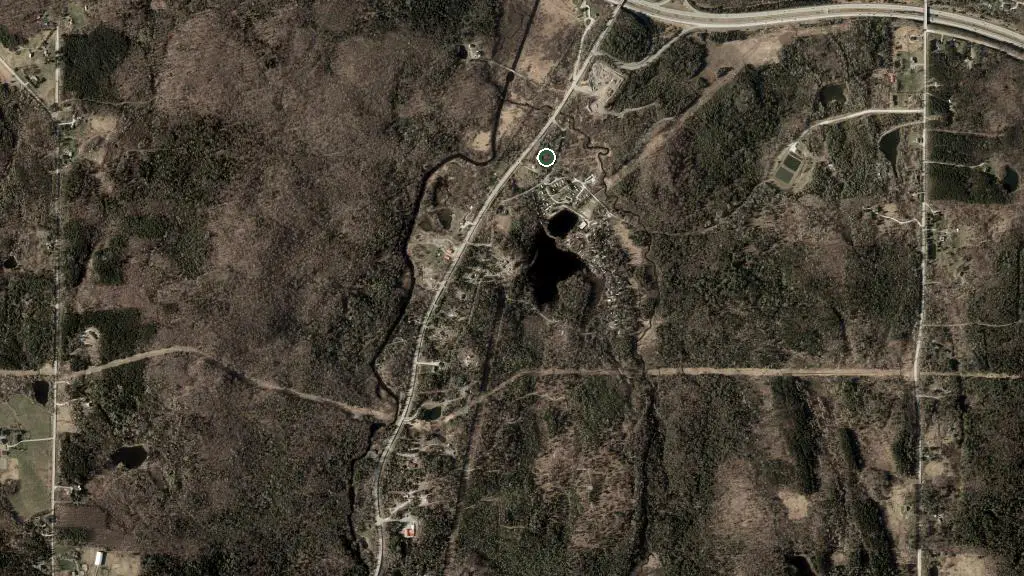 Aerial view of Camping la Mine de Cuivre and surroundings