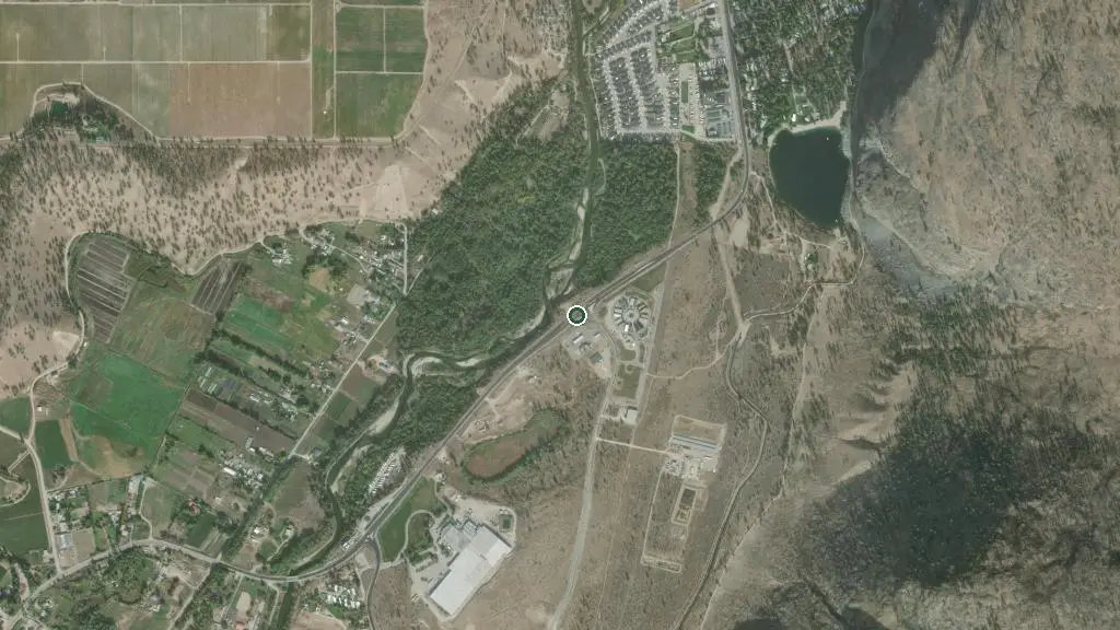 Aerial view of Centennial RV Park and surroundings