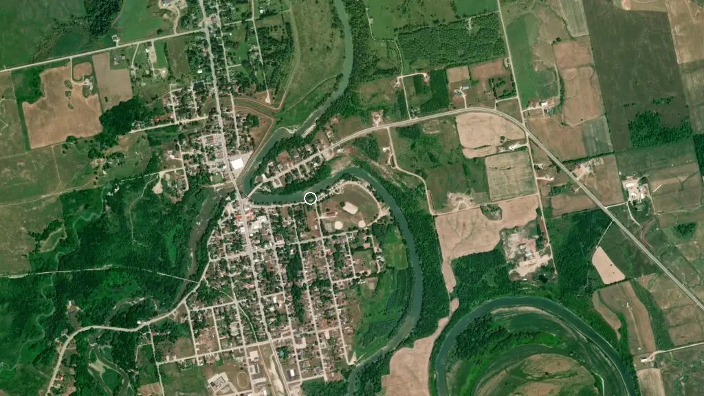 Aerial view of Paisley Rotary Campground and surroundings