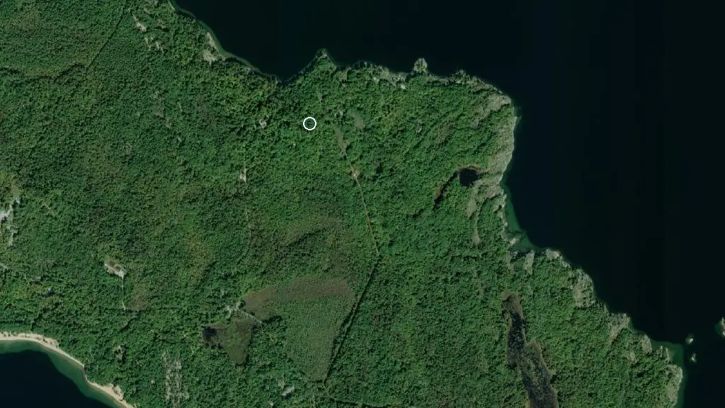 Aerial view of Blind Bay Campground and surroundings