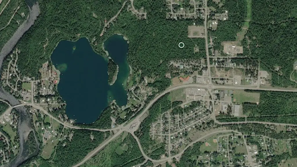 Aerial view of Clearwater / Wells Gray KOA and surroundings