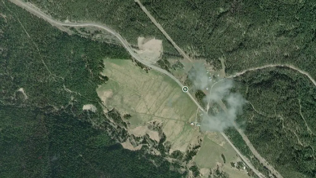 Aerial view of Gold Trail RV Park and surroundings