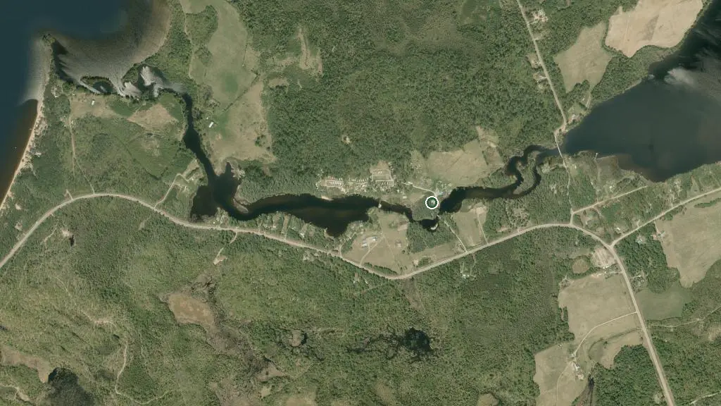 Aerial view of Covered Bridge Park and surroundings