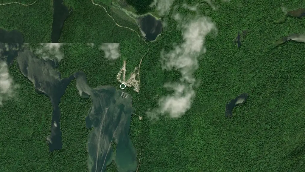 Aerial view of Camping Lac 31 Milles and surroundings
