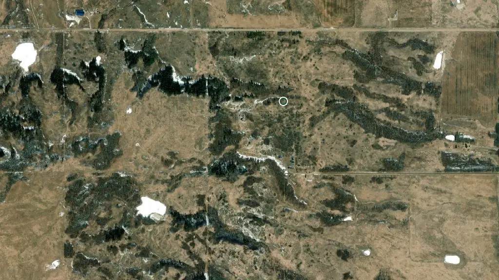 Aerial view of Kleskun Hill Natural Area and surroundings