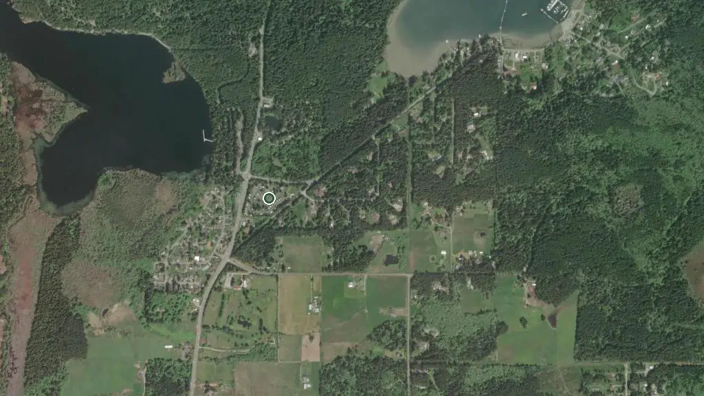 Aerial view of North Whidbey RV Park and surroundings