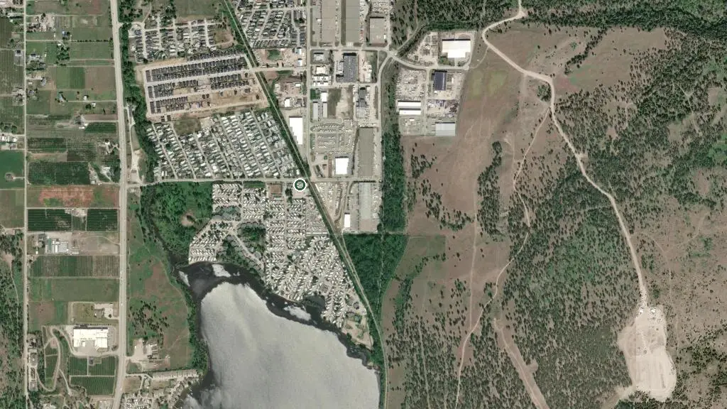 Aerial view of Holiday Park RV and Condo Resort and surroundings