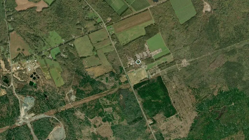 Aerial view of Fox Mountain Camping Park and surroundings