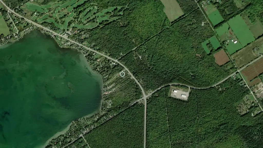 Aerial view of Little Banff RV Park and surroundings