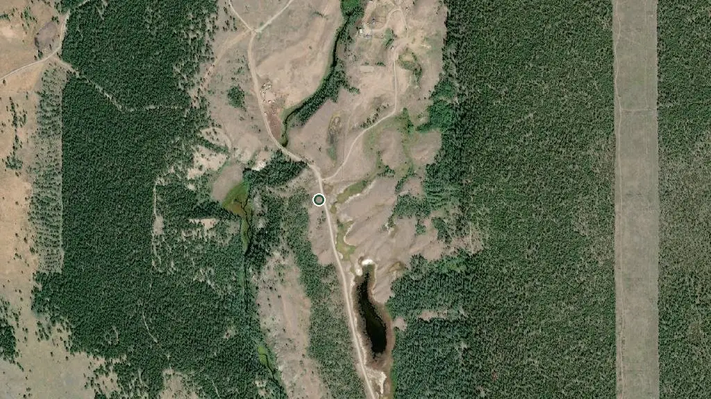 Aerial view of Big Bar Guest Ranch and surroundings