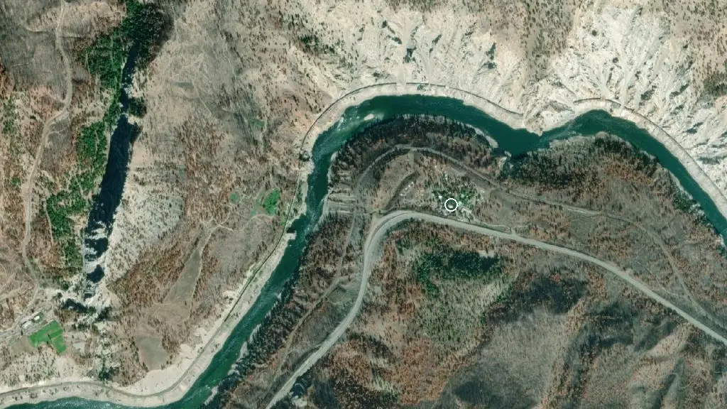 Aerial view of KUMSHEEN Rafting Resort and surroundings