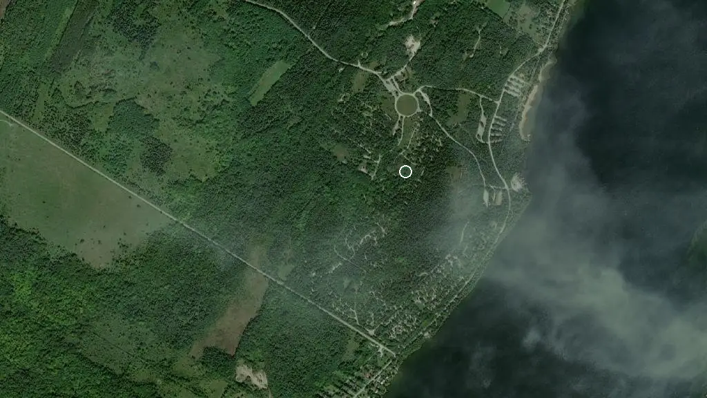 Aerial view of Balsam Lake Park - Cedar Campground and surroundings