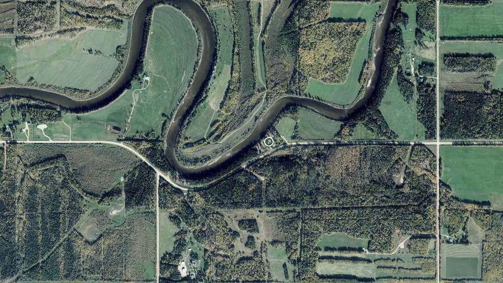Aerial view of Easyford Group Campground and surroundings