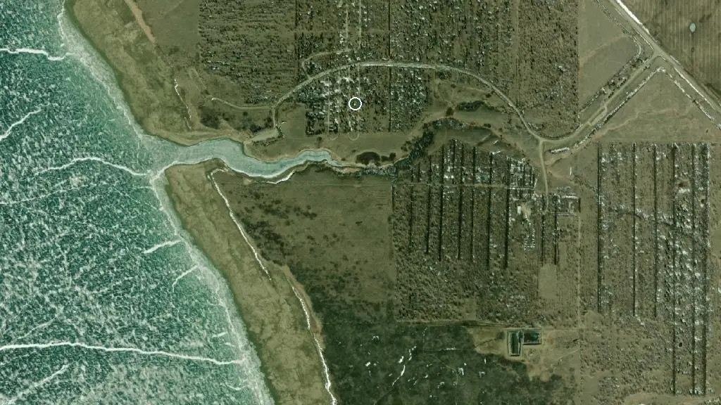 Aerial view of Bayside Campground and surroundings