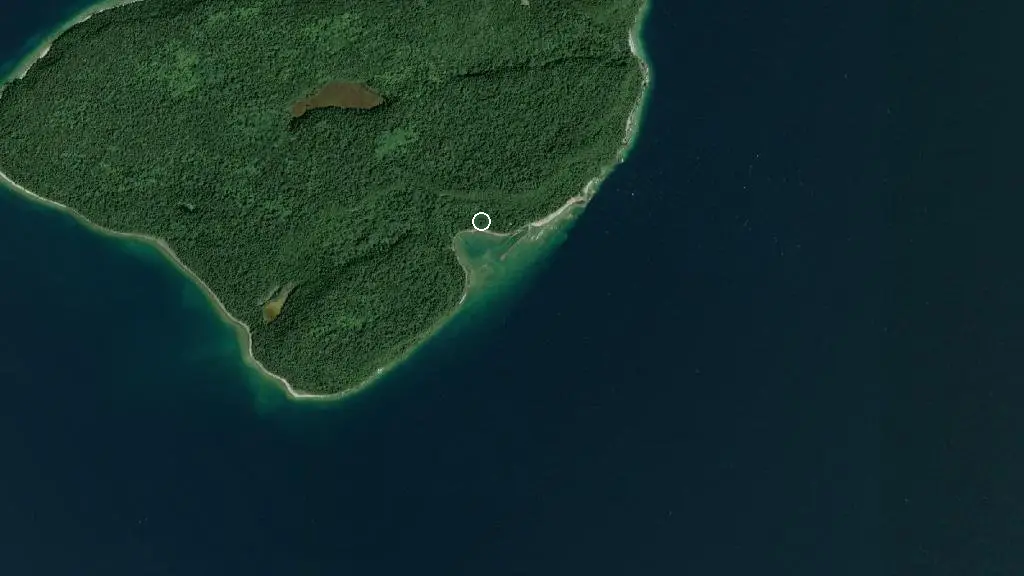 Aerial view of Fathom Five - Flowerpot Island and surroundings