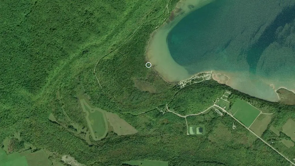 Aerial view of Cape Croker Park and surroundings