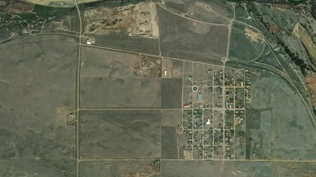 Aerial view of Empress Campgrounds and surroundings