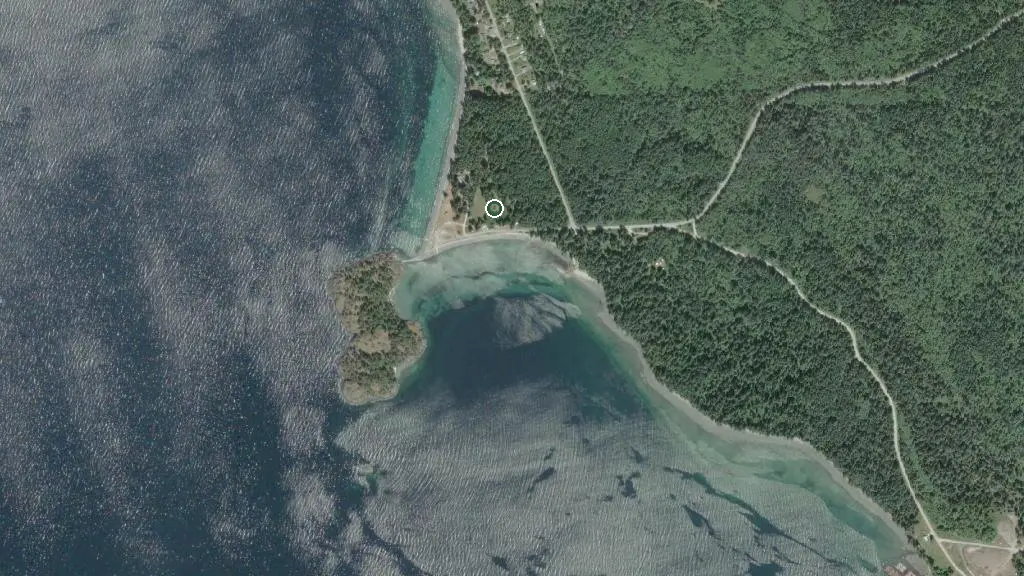 Aerial view of Shelter Point Regional Park and surroundings