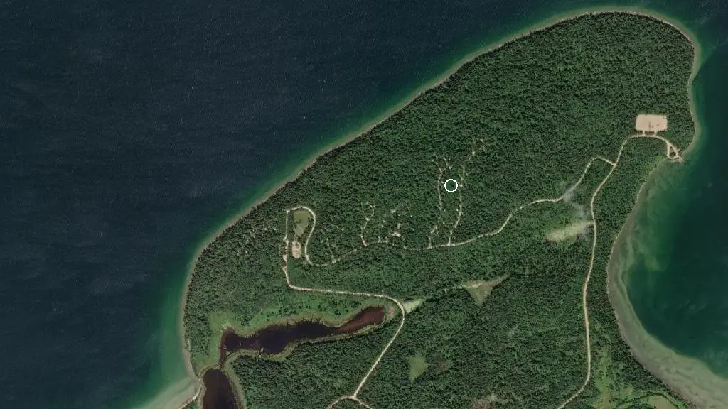 Aerial view of Cold Lake Campground, Cold Lake Provincial Park and surroundings