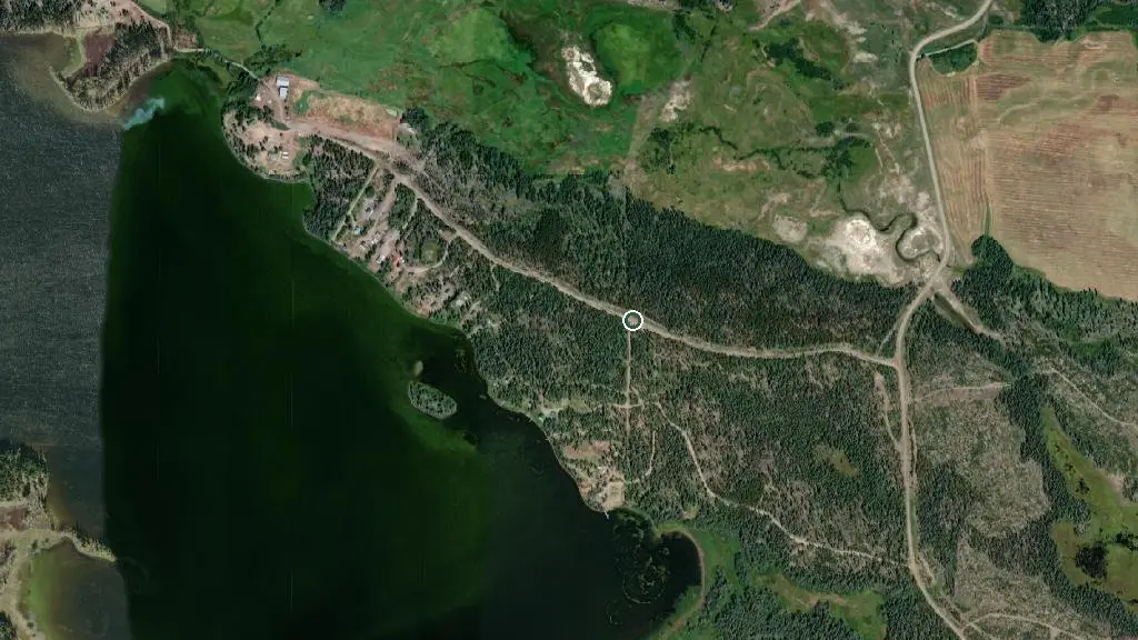 Aerial view of Anahim Lake Resort & RV Park and surroundings