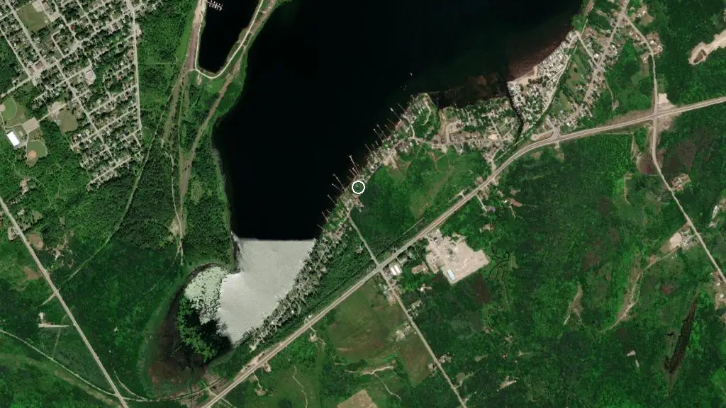 Aerial view of Victoria Harbour Cottage and RV Resort and surroundings