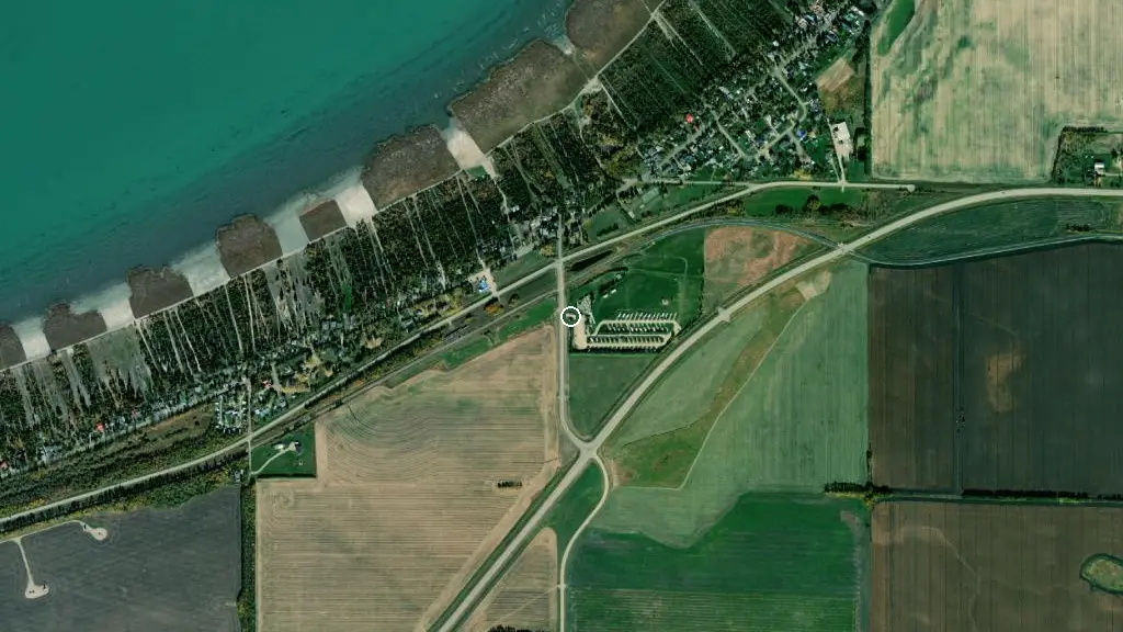 Aerial view of Summerland RV Park & Mini Golf and surroundings