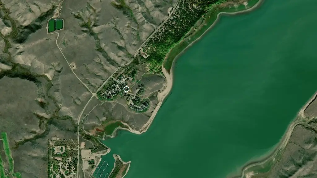 Aerial view of Sask Landing Glamping Resort and surroundings