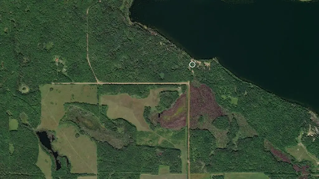 Aerial view of Hanmore Lake West Campground and surroundings