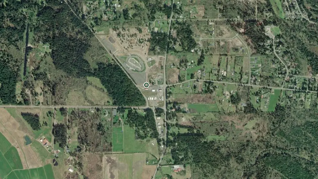 Aerial view of Speedway RV Park & Campground and surroundings