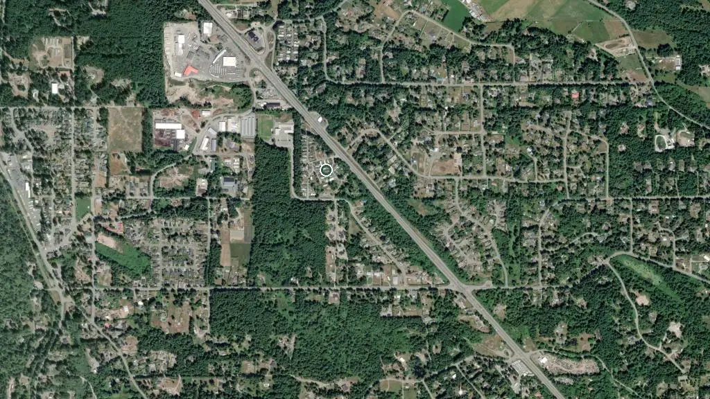 Aerial view of Malahat Mountain Meadows RV Resort and surroundings