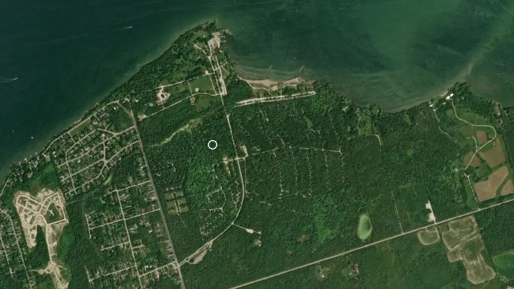 Aerial view of Sibbald Point - Beavermeade Campground and surroundings