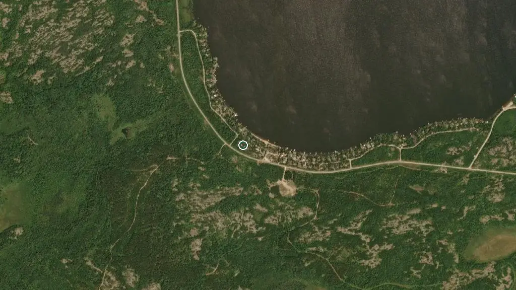 Aerial view of Whiteshell Provincial Park - Betula Lake Campground and surroundings