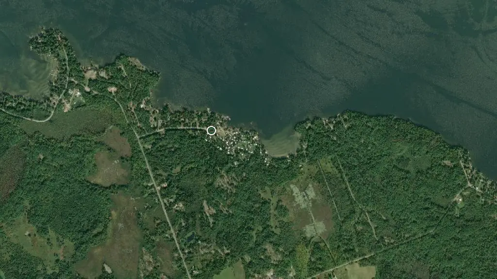 Aerial view of Seguin Beach Campground and surroundings
