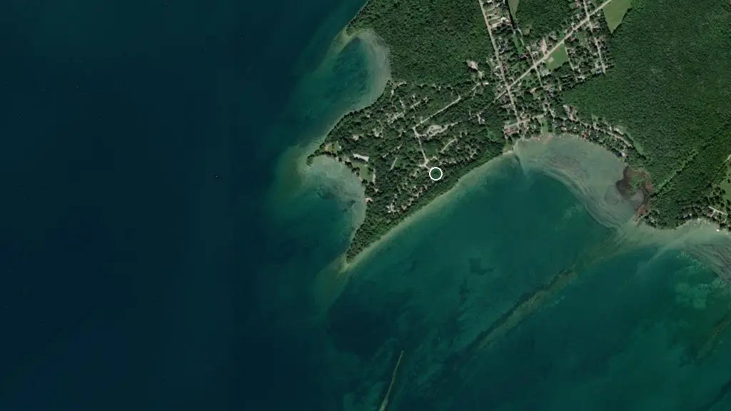 Aerial view of McRae Point Park - South Campground and surroundings