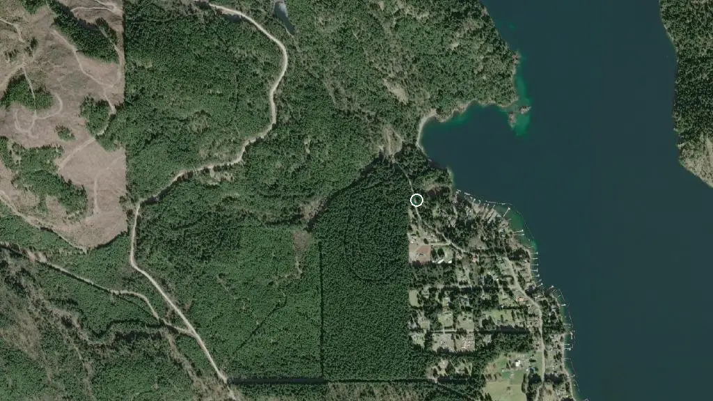Aerial view of Gordon Bay Camp Site and surroundings