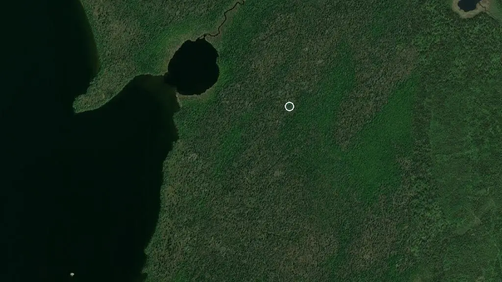 Aerial view of Rene Brunelle Provincial Park and surroundings