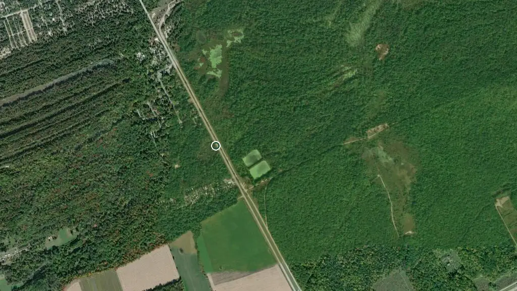 Aerial view of Silver Birches RV Resort and surroundings