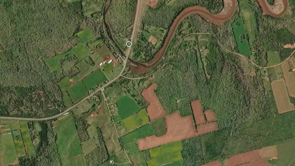 Aerial view of Bonshaw Hills Provincial Park and surroundings