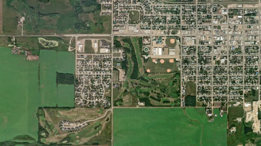Aerial view of Overnight Trailer Park and surroundings