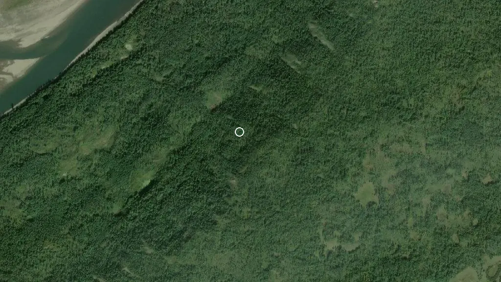 Aerial view of Peace River Wildland Provincial Park and surroundings