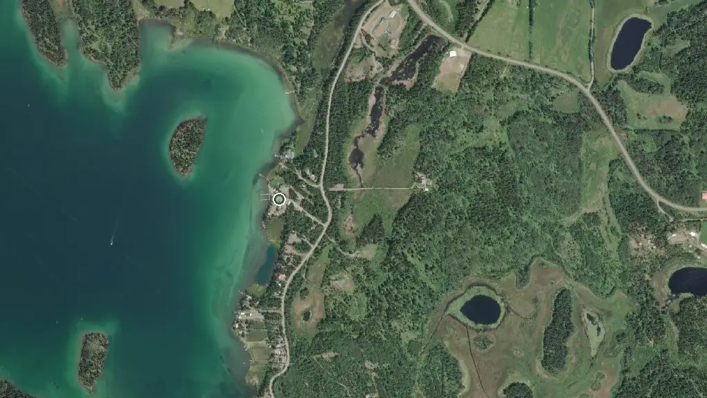 Aerial view of Piney Point Resort and surroundings