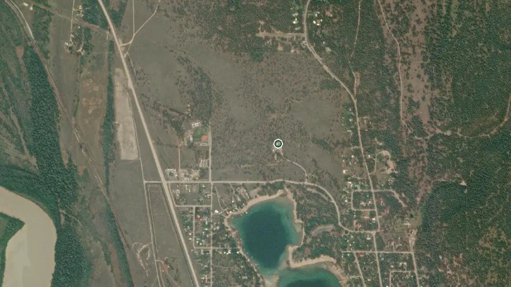 Aerial view of Wasa Lake Provincial Park and surroundings