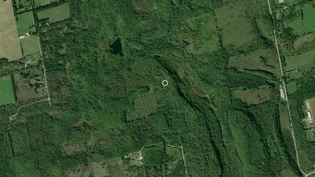 Aerial view of Mono Cliffs Provincial Park and surroundings